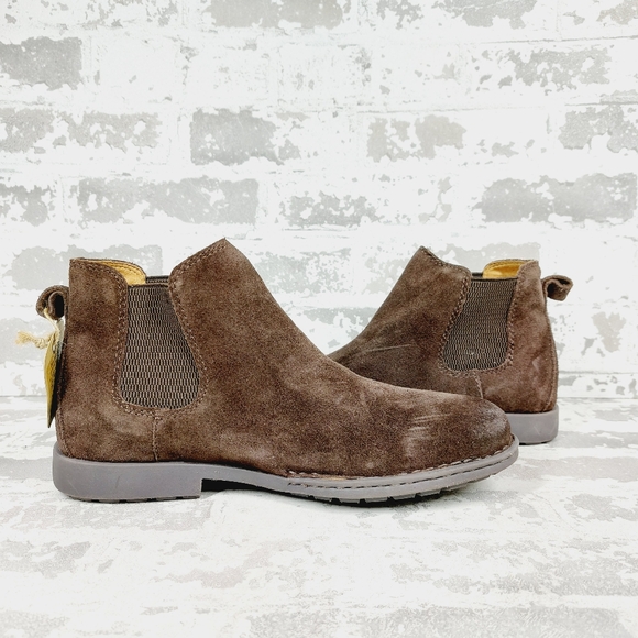 New Born Eli Men's Brown Suede Round Toe Chelsea Boots D676 - Picture 2 of 10